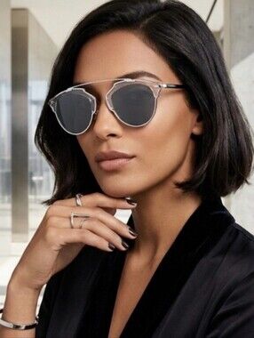 CHRISTIAN DIOR SO REAL Ruthenium Silver Mirror Sunglasses W Case Excellent Cond